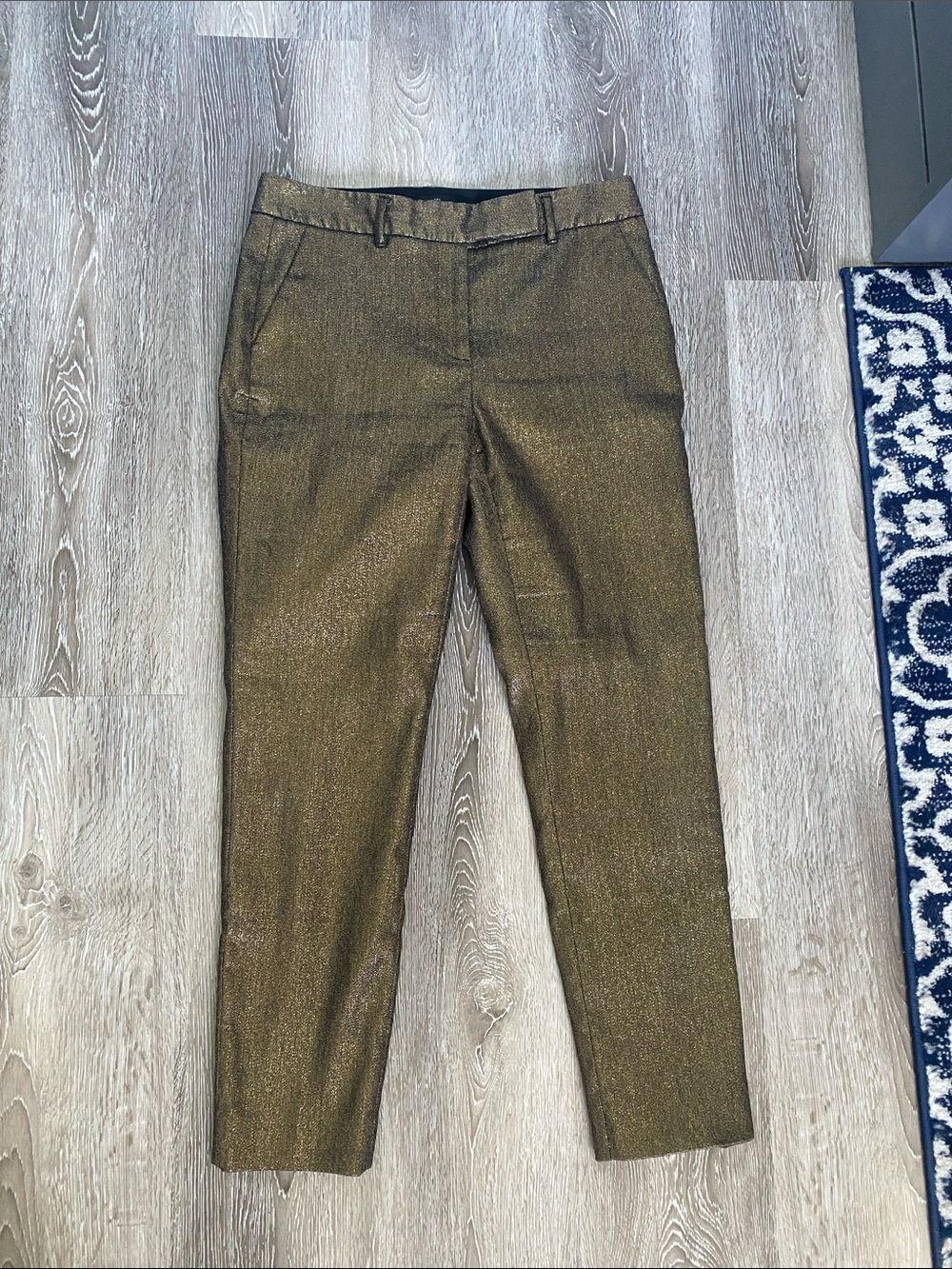 Metallic Gold Ankle Pants - Women